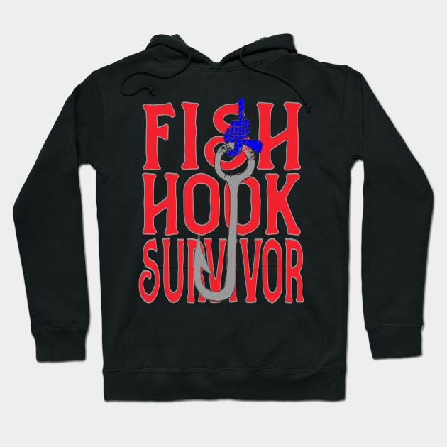 Fish Hook Survivor Hoodie by Debrawib